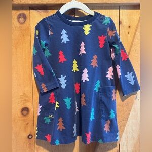 Hanna Andersson Navy Colorful Pines Cotton Dress, 2T